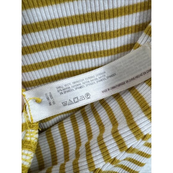 Anthropologie Pure + Good Striped Shirt Dress Yellow White Size Small - Picture 7 of 9